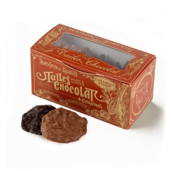 Tuiles chocolat panaché lait et noir caramel