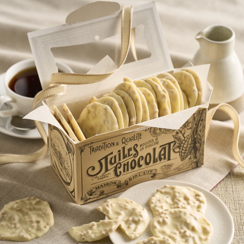 White chocolate tiles