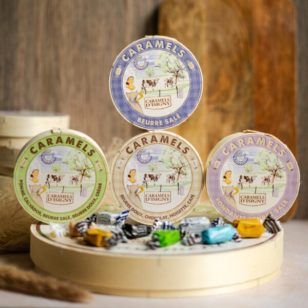 Boîte bois ronde caramels assortiment "Normandie" – Image 3