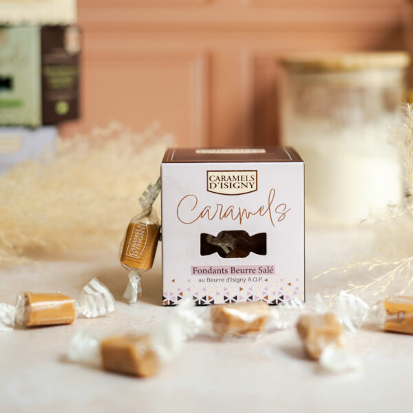 Boîte cube caramels fondants beurre salé - 100g – Image 2