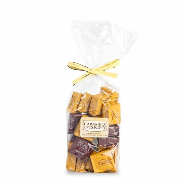 Sachet caramels assortiment noisette, marron, noix - 200g