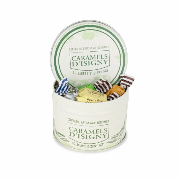 Boîte fer caramels assortiment "Normandie" - 100g