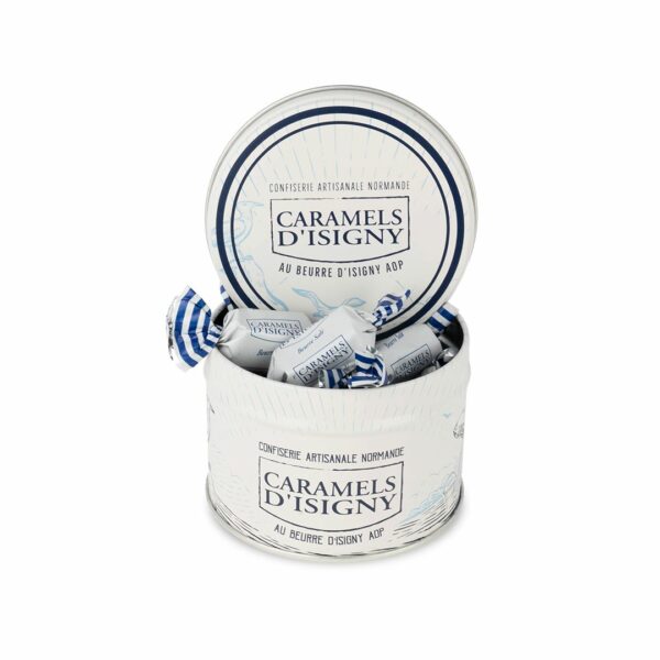 Boîte fer caramels beurre salé - 100g