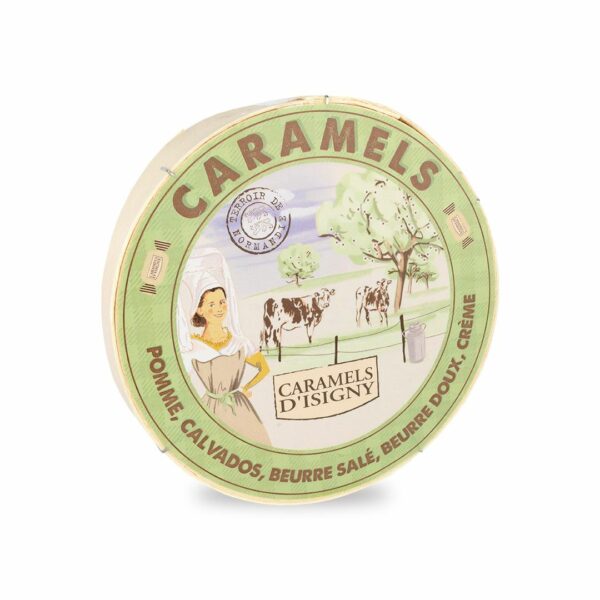 Boîte bois ronde caramels assortiment "Normandie"